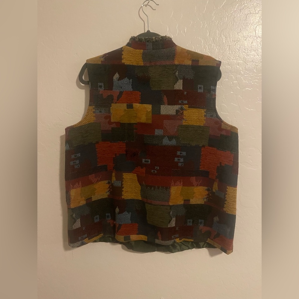 Coldwater Creek Multicolor Tweed Patchwork Vest - image 2